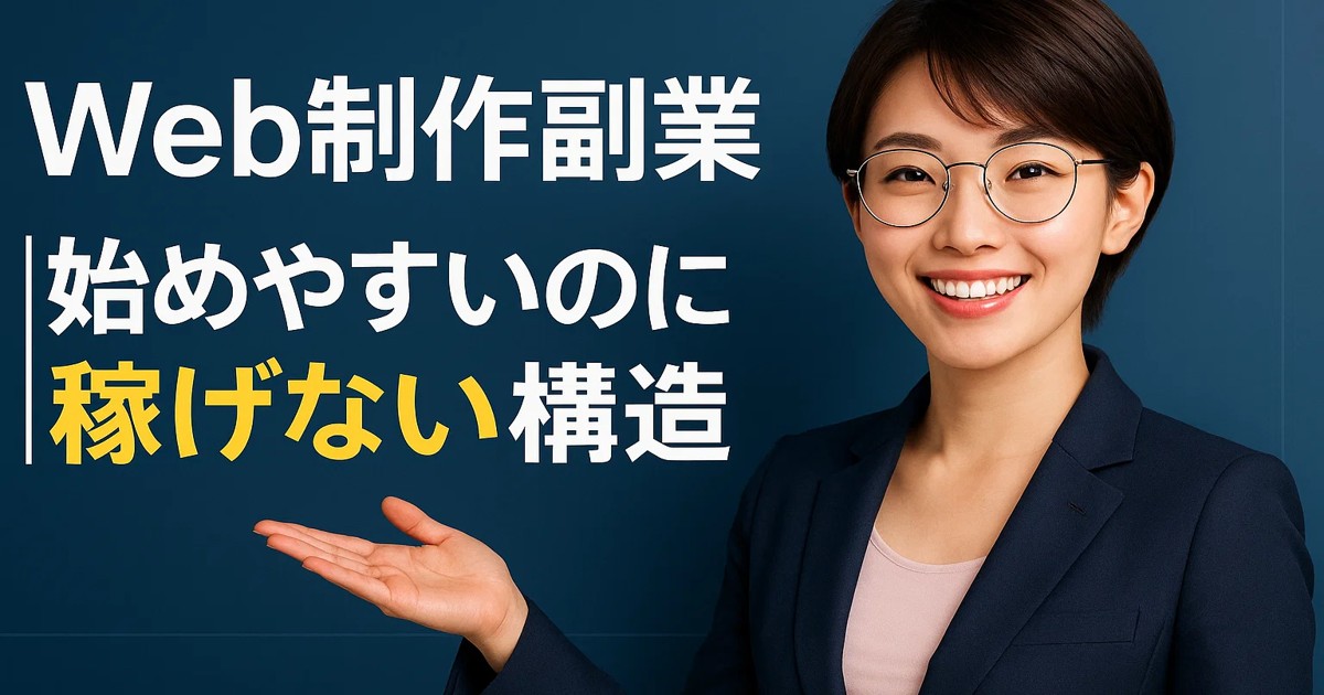 web制作副業始めやすいのに稼げない構造アイキャッチ画像