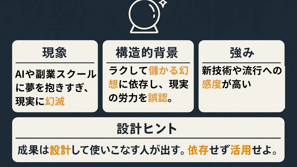AI・副業スクール幻想期待型の画像
